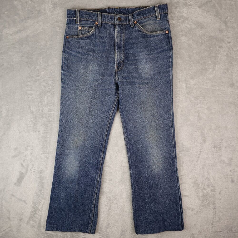 Vtg Levis Jeans‎ Mens 36x34 517 Orange Tab Made in USA 90s Denim Hemmed 35x28